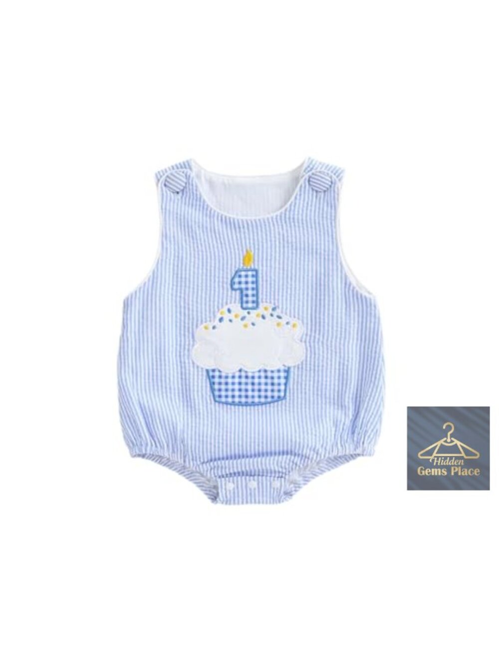 Baby 1st Birthday Outfit Sleeveless Cotton Romper Overalls